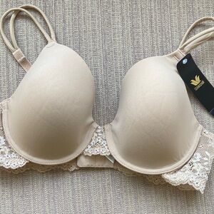 Wacoal Beige Lace-Trim T-Shirt Bra